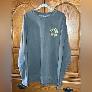 Curl Surf California Rainbow Graphic Sweatshirt – Washed Charcoal – Size XL